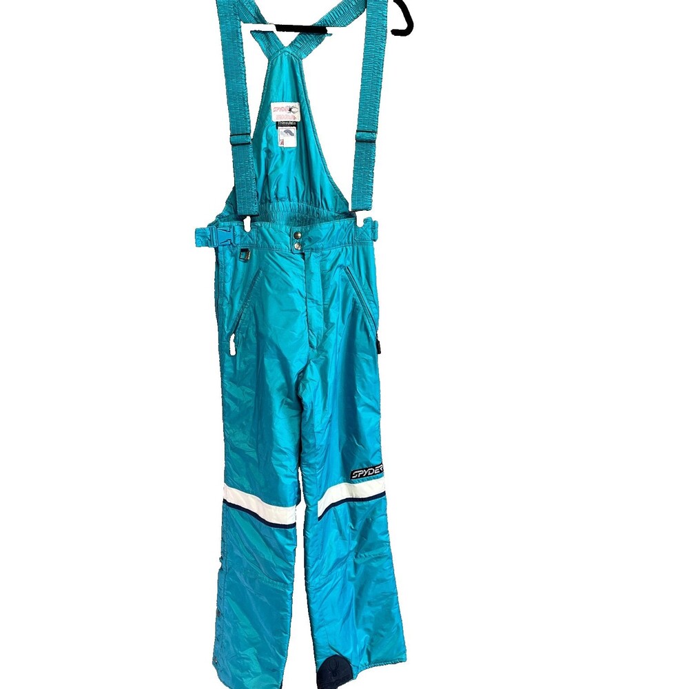 SPYDER Ski Bib Pant Men S Teal Suspenders Snow Thinsulate Insulation Entrant VTG